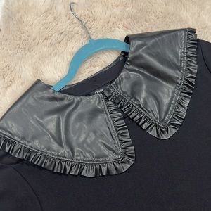 New w/o tags t-shirts dress with ruffles and faux leather collar (removable) M